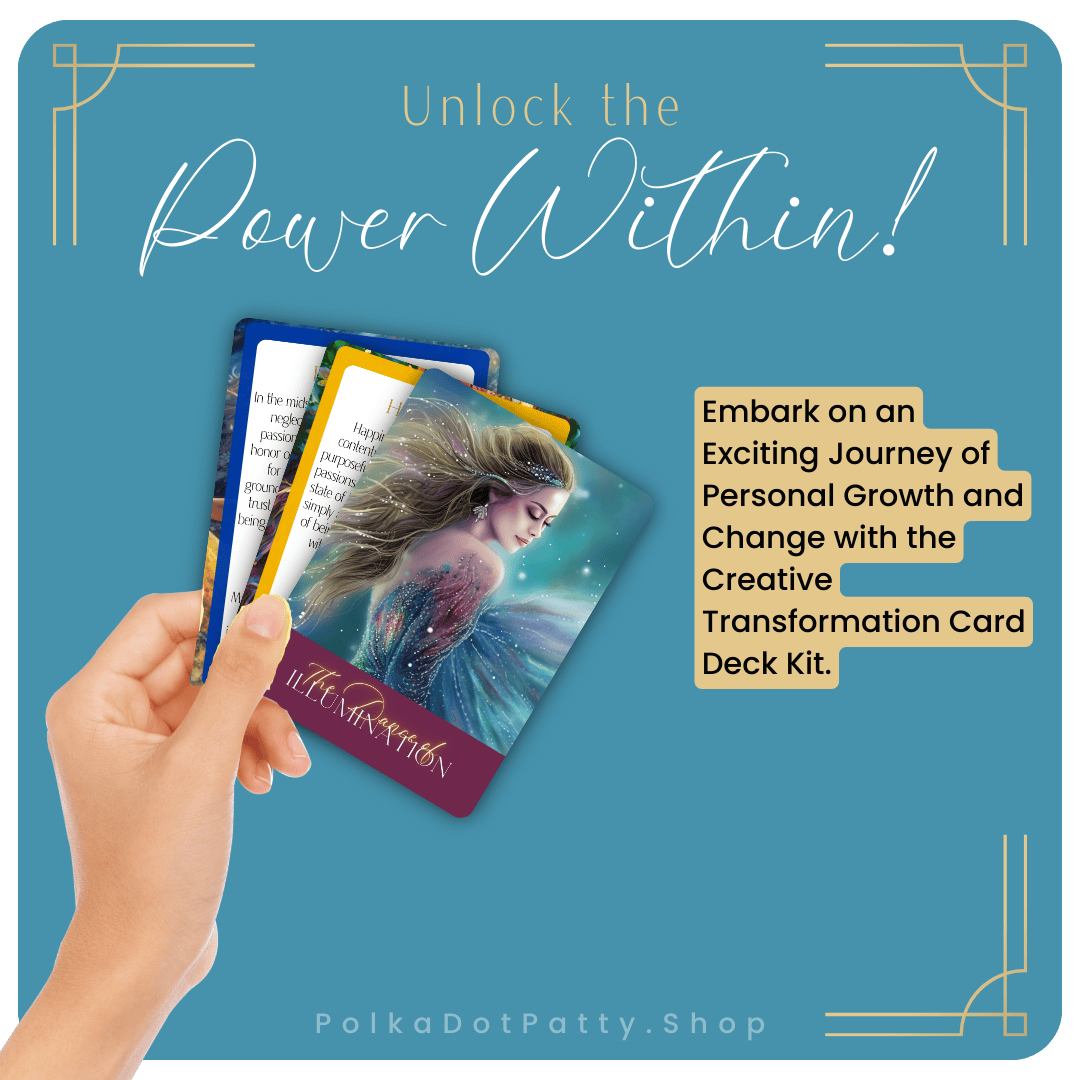 image of a hand holding three cards from the Creative Transformation Card Deck