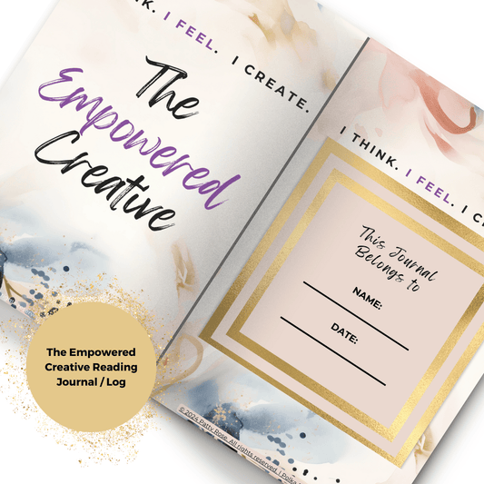 this is an image of the cover page and the inside This journal belongs to page for the Empowered Creative matching journal