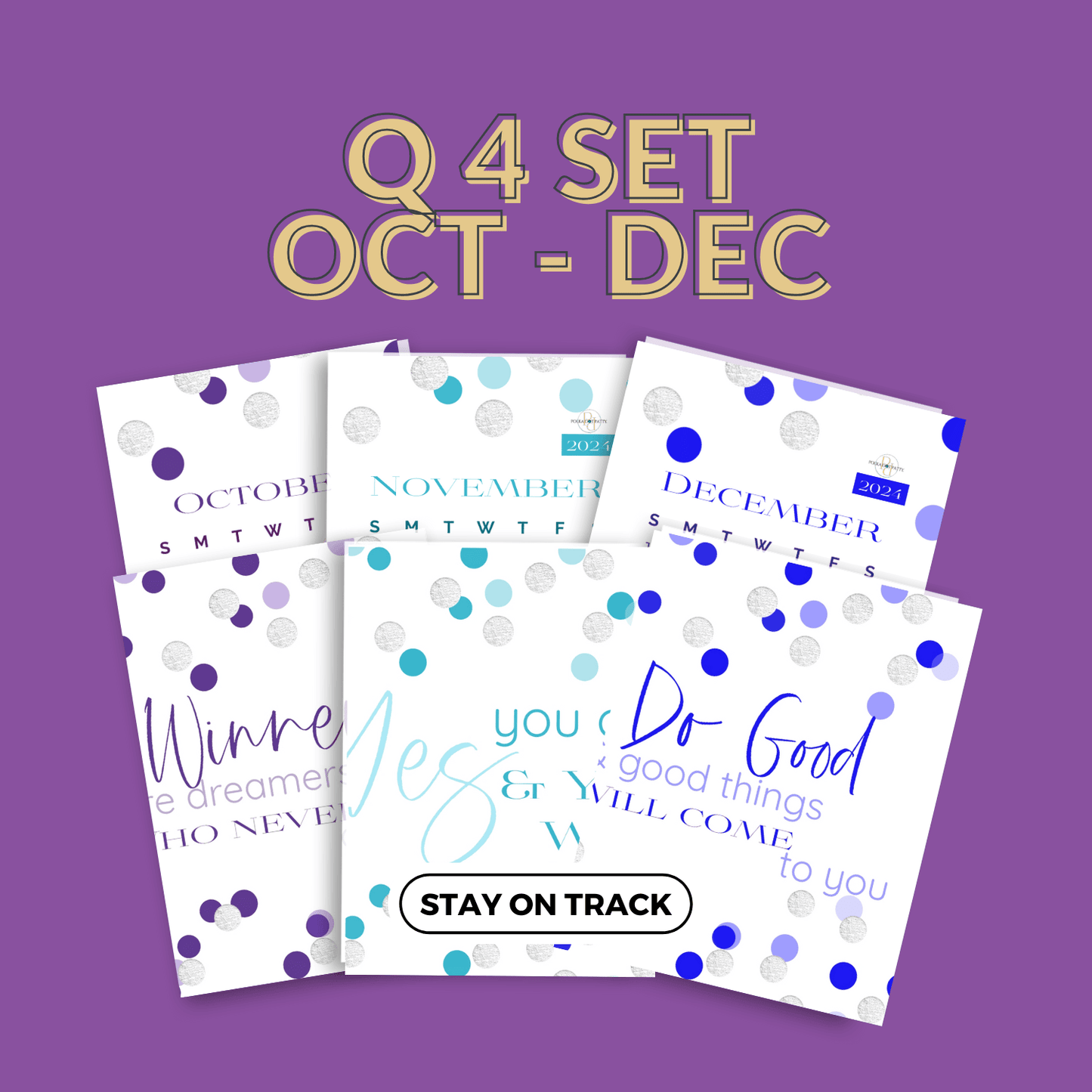 this is a mochup for the Q4 2024 months of may, june, july, and august 2024 with plan the quarter in purple, teal, and blue